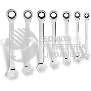 SLCM-7 SET DE LLAVES COMBINADAS CON MATRACA 7 PIEZAS MIKELS