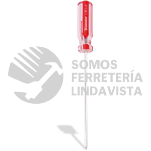 DC-184 DESARMADOR CRUZ 1/8" X 4" BARRA ACERO CROMADO MANGO PVC TAMER