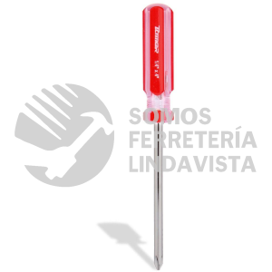 DC-144 DESARMADOR CRUZ 1/4" X 4" BARRA ACERO CROMADO MANGO PVC TAMER