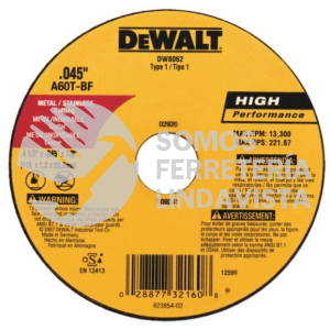 DW8062Z DISCO ABRASIVO DE CORTE ULTRA DELGADO 4-1/2X7/8" DEWALT OFDE SE REPITE CON JUQUI 40858
