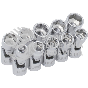 5200JM JUEGO DE DADOS FLEXIBLES CUADRO DE 3/8" 6 PUNTAS, METRICOS EN RIEL, 10 PIEZAS URREA