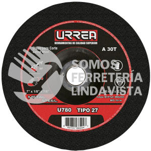 U780 DISCO ABRASIVO TIPO 27 PARA METAL 7" X 1/8" URREA