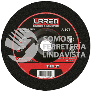 U782 DISCO ABRASIVO TIPO 27 PARA METAL 9" X 1/8" URREA