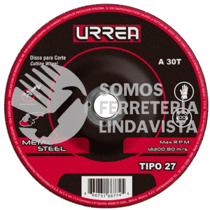 AMGD07 DISCO ABRASIVO TIPO 27 PARA METAL 7" X 1/4" URREA