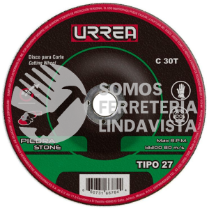 ASCS09 DISCO ABRASIVO TIPO 27 PARA PIEDRA 9" X 1/8" URREA