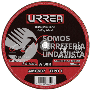 AMCS07 DISCO ABRASIVO TIPO 1 PARA METAL 7" X 1/8" URREA