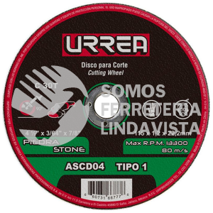 ASCD04 DISCO ABRASIVO TIPO 1 PARA PIEDRA 4-1/2" X 3/64" URREA