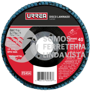 FD458 DISCO LAMINADO TIPO 29 GRANO 40, 4-1/2" URREA