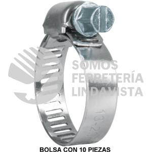 44256 AB-07 BOLSA CON 10 ABRAZADERAS MINI REFORZADAS #7 1/2 - 7/8" FIERO