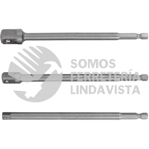 19599 ADA-3L JUEGO DE 3 ADAPTADORES LARGOS PARA DADOS DE 1/4 3/8 Y 1/2" TRUPER