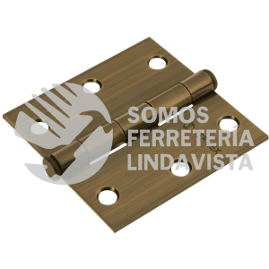 43251 BC-302P BISAGRA CUADRADA 3" ACERO LATONADO ANTIGUO PLANA HERMEX