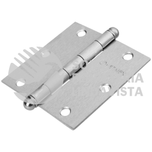 43257 BC-353R BISAGRA CUADRADA 3-1/2" ACERO CROMO MATE REDONDA HERMEX