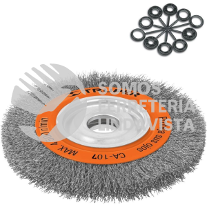 17524 CA-107 CARDA ALAMBRE ONDULADO 8" X 3/4" PARA ESMERIL TRUPER