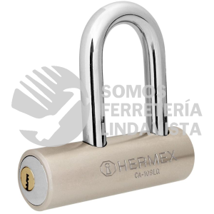 43366 CA-109LQ CANDADO DE ACERO 109MM GANCHO LARGO LLAVE DE PUNTOS HERMEX