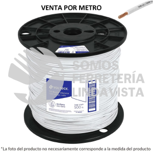 40114 CAB-10B-500 METRO DE CABLE THHW-LS 10 AWG BLANCO EN CARRETE DE 500 M VOLTECK