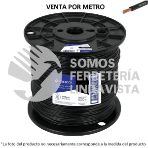 40118 CAB-10N-500 METRO DE CABLE THHW-LS 10 AWG NEGRO EN CARRETE DE 500 M VOLTECK