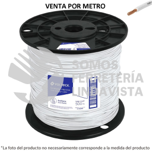 40113 CAB-12B-500 METRO DE CABLE THHW-LS 12 AWG BLANCO EN CARRETE DE 500 M VOLTECK