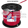 40124 CAB-14R-500 METRO DE CABLE THHW-LS 14 AWG ROJO EN CARRETE DE 500 M VOLTECK