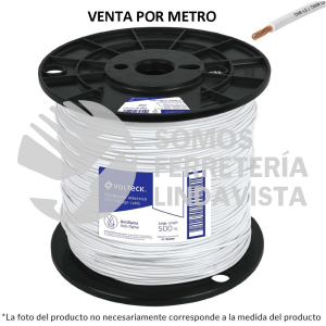 40115 CAB-8B-500 METRO DE CABLE THHW-LS 8 AWG BLANCO EN CARRETE DE 500 M VOLTECK