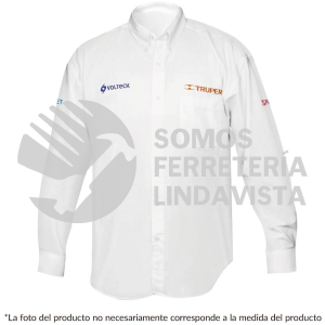 60385 CAM-BCO-LXXL CAMISA BLANCA PARA CABALLERO MANGA LARGA TALLA XXG TRUPER