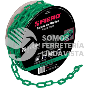 44174 CAPL-5V METRO DE CADENA DE 5 MM DE PLASTICO VERDE CARRETE DE 25 M FIERO