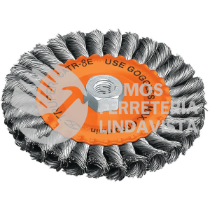 17528 CATR-8E CARDA CIRCULAR 8" ALAMBRE TRENZADO EJE 5/8"-11 TRUPER
