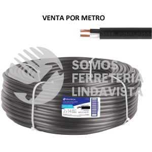 40004 CAUR-214 METRO DE CABLE USO EXTRA RUDO 2 X 14 AWG EN ROLLO DE 100 M VOLTECK
