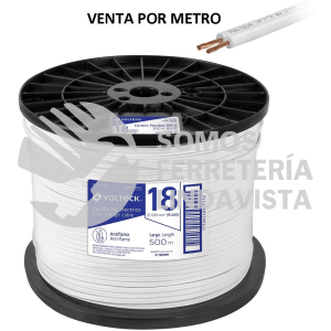 40045 CDU-18-500 METRO DE CORDON DUPLEX FLEXIBLE SPT 18 AWG EN CARRETE 500 M VOLTECK