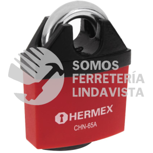 43341 CHN-65A CANDADO DE HIERRO 65 MM GANCHO PROTEGIDO LLAVE ANTI-GANZUA HERMEX