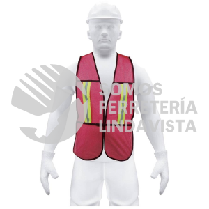 21028 CHS-200R CHALECO DE SEGURIDAD CON CINTAS REFLEJANTES ROJO PRETUL