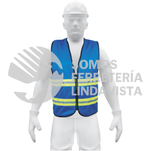 15416 CHS-600A CHALECO DE SEGURIDAD AZUL ALTA VISIBILIDAD CON CIERRE TRUPER