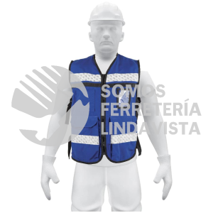 14670 CHS-900AR CHALECO BRIGADISTA CON CINTAS REFLEJANTES COLOR AZUL REY TRUPER