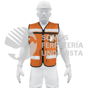 14669 CHS-900N CHALECO BRIGADISTA CON CINTAS REFLEJANTES COLOR NARANJA TRUPER