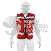 14663 CHS-900R CHALECO BRIGADISTA CON CINTAS REFLEJANTES COLOR ROJO TRUPER