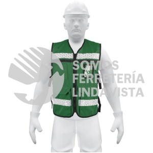 14664 CHS-900V CHALECO BRIGADISTA CON CINTAS REFLEJANTES COLOR VERDE TRUPER