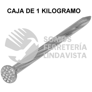 44124 CLC-2-1/2G BOLSA CON 1 KG DE CLAVOS PARA CONCRETO GALVANIZADOS 2-1/2" FIERO