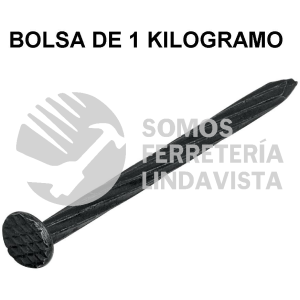 44134 CLC-2-1/2N BOLSA CON 1 KG DE CLAVOS PARA CONCRETO NEGROS 2-1/2" FIERO