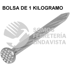 44123 CLC-2G BOLSA CON 1 KG DE CLAVOS PARA CONCRETO GALVANIZADOS 2" FIERO