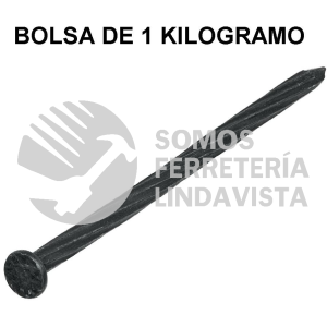 44136 CLC-3-1/2N BOLSA CON 1 KG DE CLAVOS PARA CONCRETO NEGROS 3-1/2" FIERO