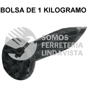 44130 CLC-3/4N BOLSA CON 1 KG DE CLAVOS PARA CONCRETO NEGROS 3/4" FIERO