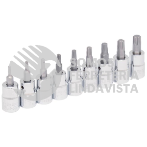 5239C JUEGO DE DADOS CON PUNTA TORX CUADRO DE 3/8" EN RIEL, 9 PIEZAS URREA