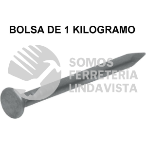 44813 CLE-1B BOLSA CON 1 KG DE CLAVO ESTANDAR 1" CON CABEZA FIERO