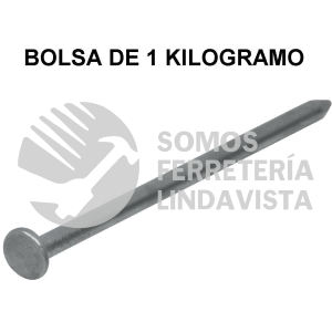 45022 CLE-2-1/2B BOLSA CON 1 KG DE CLAVO ESTANDAR 2-1/2" CON CABEZA FIERO
