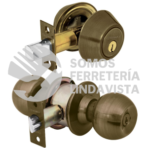 23620 CMB-22P COMBO CERRADURAS LLAVE-LLAVE LATON ANTIGUO HERMEX