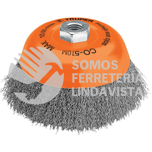 11532 CO-510M CARDA COPA 4" ALAMBRE ONDULADO FINO EJE M14 TRUPER