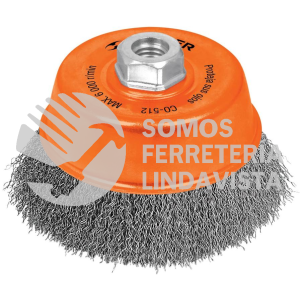 11535 CO-512 CARDA COPA 5" ALAMBRE ONDULADO FINO EJE 5/8"-11 TRUPER