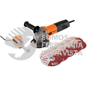 101526 COMBOE-4-1/2A12 ESMERILADORA 4-1/2" 700 W 10 DISCOS Y FLEXOMETRO TRUPER