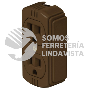 46115 COSO-DA-C CONTACTO DE SOBREPONER DUPLEX 2 POLOS+ TIERRA CAFE VOLTECK