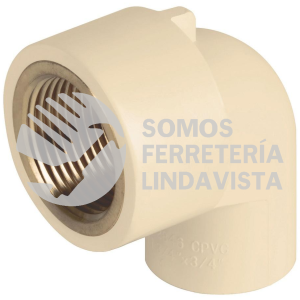 48910 CPVC-502 CODO 90GRADOS DE CPVC CON INSERTO LATON 3/4" FOSET
