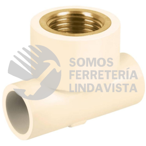 48915 CPVC-702 TEE REDUCIDA HEMBRA DE CPVC 3/4" X 3/4" X 1/2" INSERTO LATON FOSET